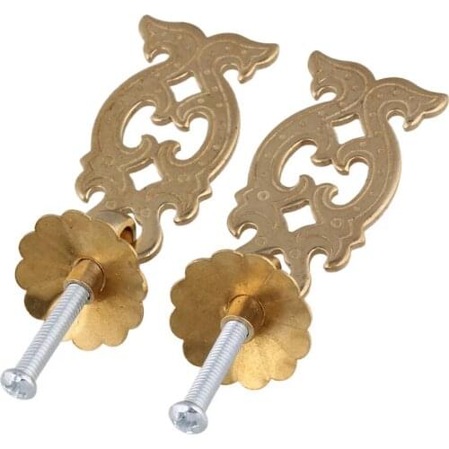 Thicken Golden Dragon Pattern Pull Handle Hardware with Screws Pack of2