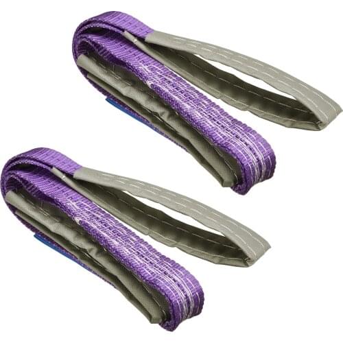 Uxcell Lifting Web Strap 1.3" x 9.8', 2200lbs Capacity, Eye to Eye for Moving Towing Hoisting Work Gear Pack of 2