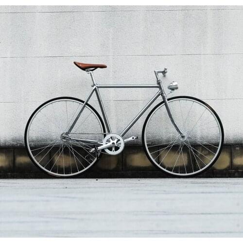 Vintage bike 52cm 700C Fixed Gear bike Track biycle Single speed Bike fixie bike sliver frame inlcude light
