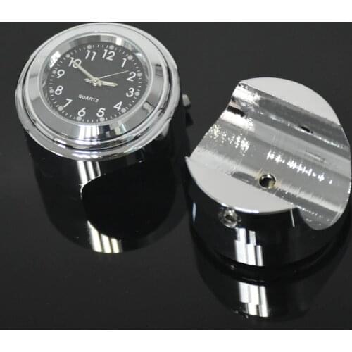 Waterproof 7/8" Chrome Motorcycle Handlebar Mount Quartz Clock Watch for Honda for Yamaha for Suzuki for Kawasaki