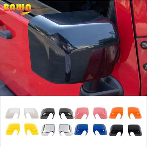 BAWA Car Rearview Mirror Cover For Jeep Wrangler JK 2007-2017 Reversing Mirror Protect Shell Accessories For Jeep Wrangler JK