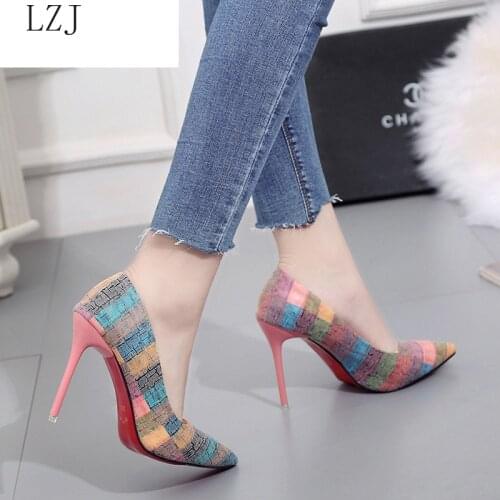 2019 Women Pumps Party Wedding Shoes Super High Heel Pointed Toe Zapatos Mujer Chaussure Femme Talon Brand Ladies Shoes 2019