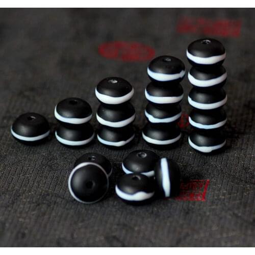 10PCS Nepal Handmade Lampwork Beads 11x8mm Tibetan One Line Medicine Buddha Dzi Beads TSB0009