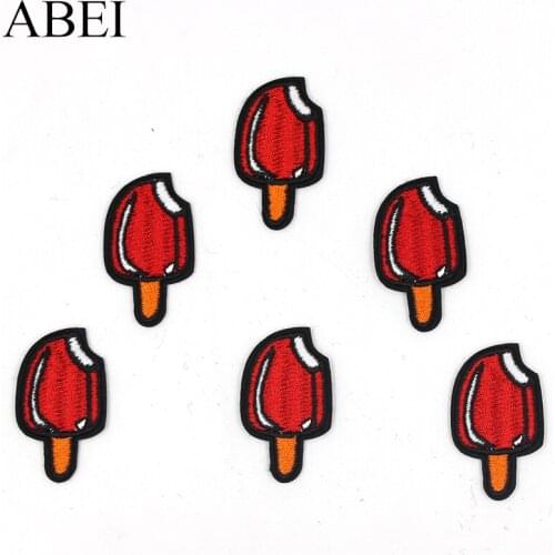 10pcs/lot DIY small Cartoon Ice Cream Patches for Baby Kids Apparel Repair Handmade Patchwork Clothes Stickers Sew Appliques