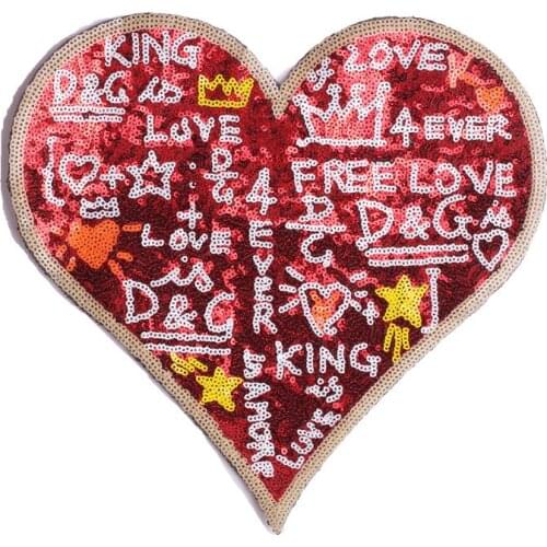 10pcs New heart sequins love embroidery sew on for cloth patch Accessories