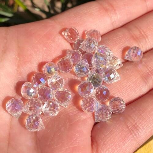 Waterdrop White AB Color Austrian crystal beads 7x6mm/9x7mm 30pcs Teardrop Faceted glass beads for jewelry making bracelet DIY