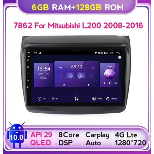 6G+128G QLED Android 10 2din Car Radio Multimedia Player GPS BT For MITSUBISHI PAJERO Sport/L200/2006+ Triton/2008+ PAJERO 2010