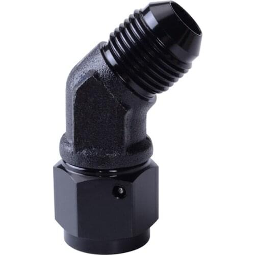 Evil energy AN 4 6 8 10 Aluminum 45 Degree Female AN Swivel To Male Adaptor Fitting Black