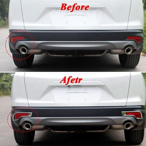 Car ABS Outside Chromium Styling Rear Bumper Fog Light Lamp Cover Frame Trim Decal For Honda CRV CR-V 2017+ Car Styling Covers