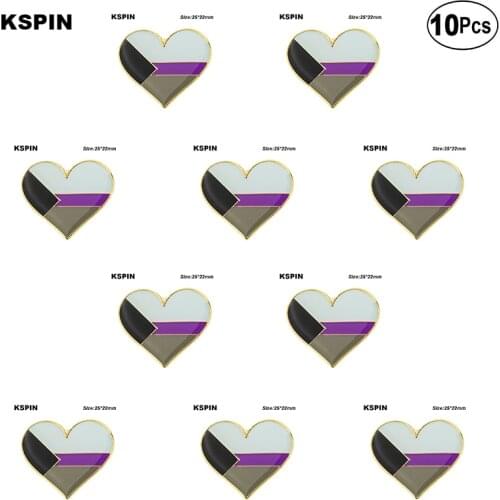 Demisexual Pride Flag Brooches Lapel Pin Flag badge Brooch Pins Badges 10Pcs a Lot