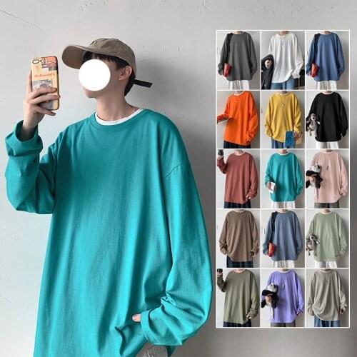 T Shirt Mens Popular hip hop Long Sleeve Tops Plus Size tshirt new fashion clothes spring autumn streetwear drop shipping