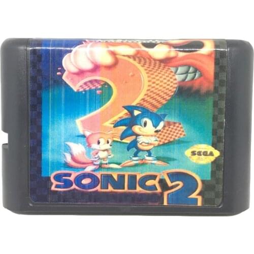 Sonic 2 for 16 bit Game Card Game Cartridge for Sega Mega Drive / Genesis System EUR/USA Shell
