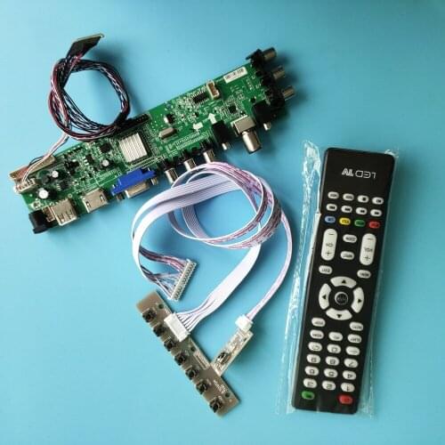 Kit For N133B6-L24/N133B6-L25 digital LED USB VGA TV DVB-T DVB-T2 1366X768 HDMI AV 40pin Signal controller board 13.3" remote