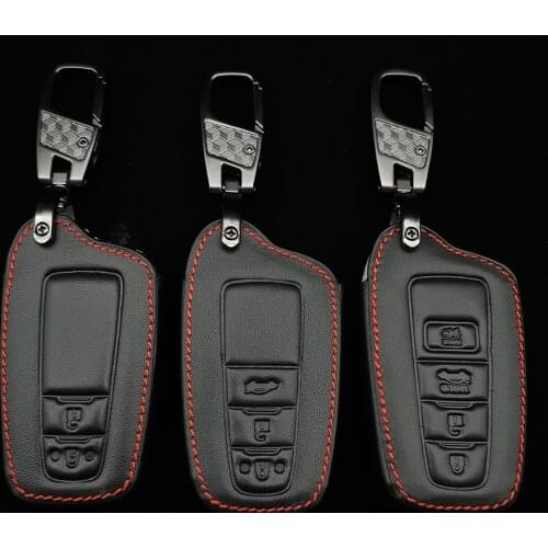 Leather Car Key Cover For Toyota Camry Corolla Crown Rav4 Highlander Chr C-HR Prius Prado Land Cruiser 200 Lc200 Lc200 Key Case