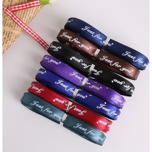 10mm 10/12 Yards/lot Printed "Just for you" Polyester Satin Ribbon Party Decorations Crafts Gift Packing Belt Sewing Accessories
