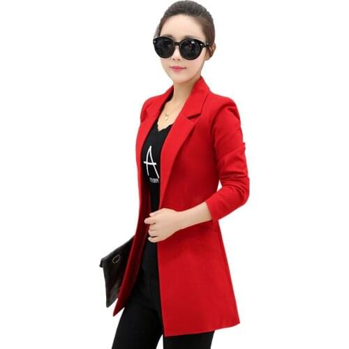 Hot Sale Women Blazers and Jackets Spring Autumn Casual Office Women Suits Slim Solid Female Jacket Plus Size Coat RE2493