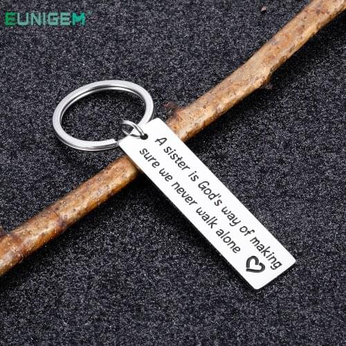 Best Friend Keychain Friendship Keyring Gifts for Sister Women Girls A Sister Is Gods Way of Making Sure We Never Walk Alone