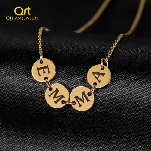 Tiny Gold Initial Necklace Gold Silver DIY Letter Necklace Initials Name Necklaces Bracelet Fashion Jewelry For Women Girls Gift