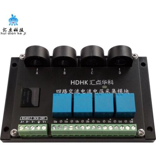 Multi-channel 4-channel AC Current and Voltage Acquisition Module Power Measurement Transmitter Sensor RS485