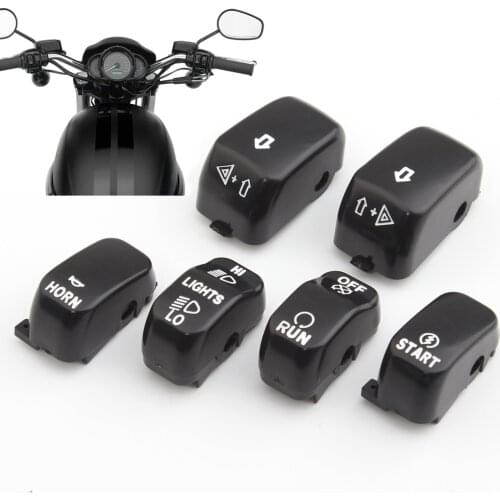 Motorcycle Black Hand Control Switch Housing Cap Switch Cap For Harley Road King Softail Dyna Fat Bob Sportster 883 1200