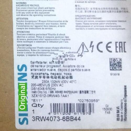 New And Original 3RW4073-6BB44 Soft Start Spot Photo, 1-Year Warranty