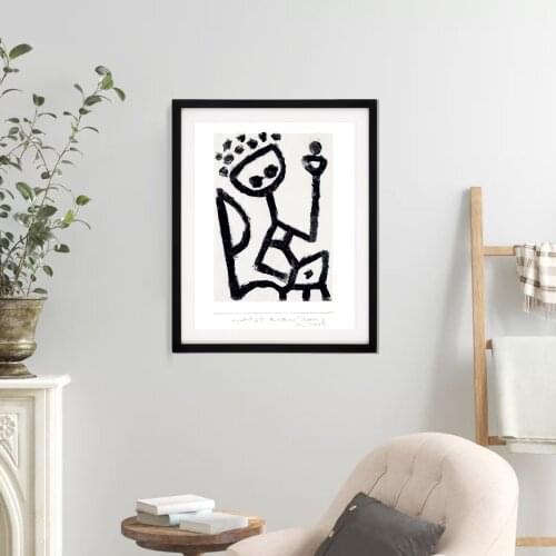 Paul Clee framed artwork (MUMOM, Drunk, Collapses into an Armchair) aluminum picture frame with mat board