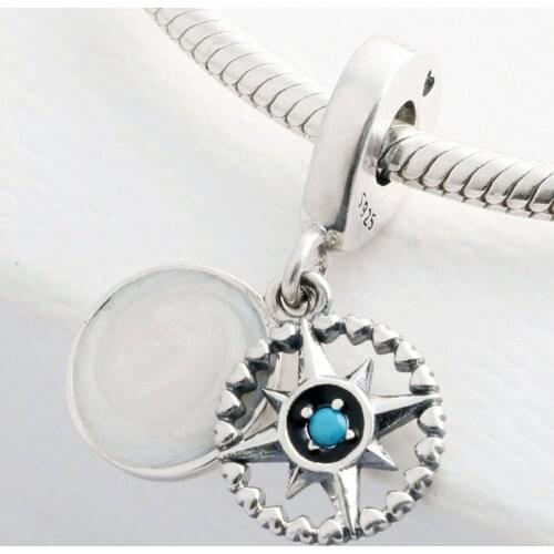 Authentic 925 Sterling Silver Charm Star Glaze Crystal Pendant Beads For Original Pandora Charm Bracelets & Bangles Jewelry