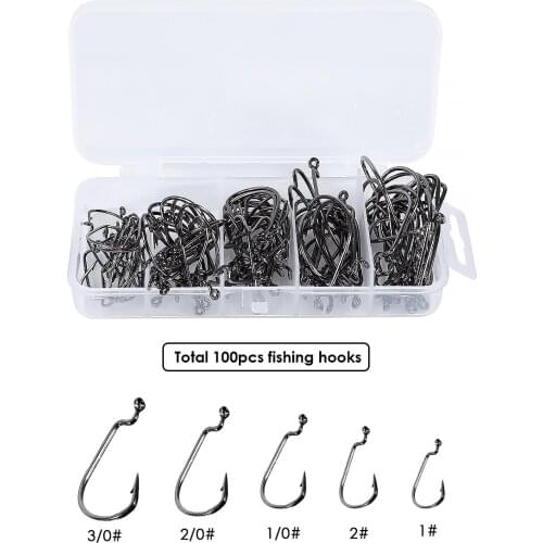 Durable 100PCS/Box Fishing Crank Hook High Carbons Steel Lure Worm Fishing Accessories Tools Suitable For Outdoor Fishing