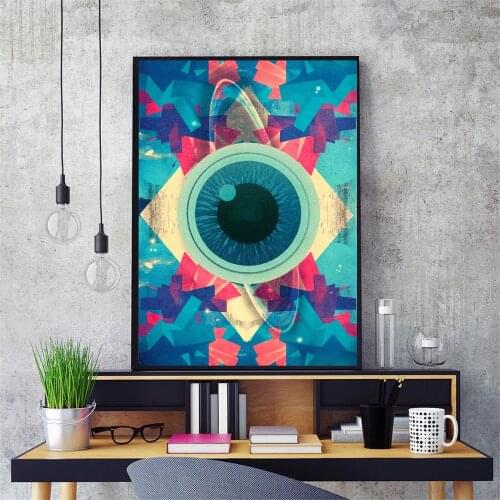 Psychedelic Abstract Eye Cotton Canvas Art Print Painting Poster Wall Pictures For Living Room Decoration Home Decor No Frame