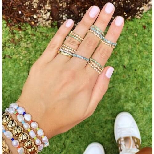 US size 6 7 8 Minimal tiny start engagement band ring stack stacking band 2020 Christmas gift jewelry wholesale