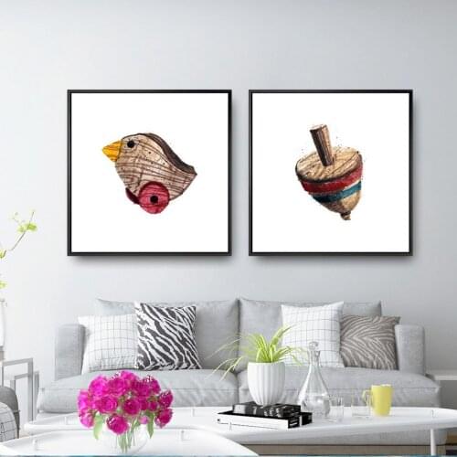 Drawings Childhood toys Building block Wall Art Canvas Painting Nordic Posters And Prints Wall Pictures Room Decoration