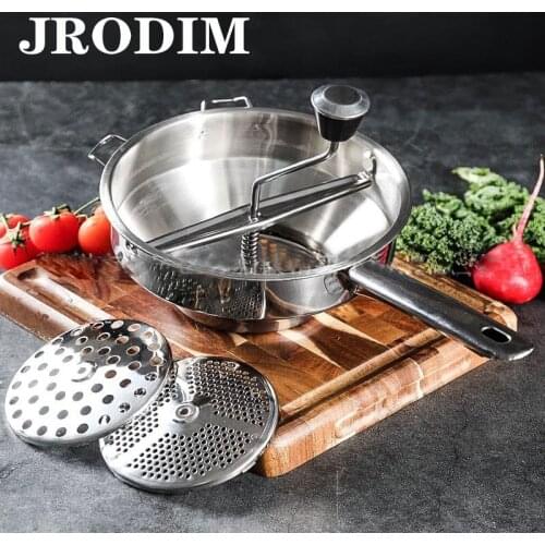 Manual Potato Masher Stainless Steel Rotary Food Mill Great for Making Puree or Soups of Vegetables Tomatoes Kitchen Tools