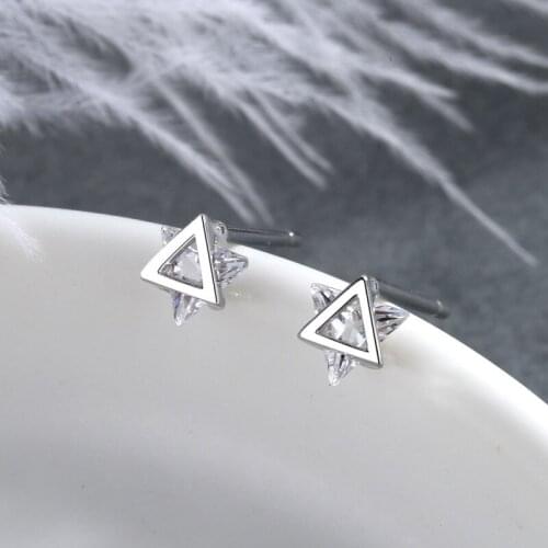 Korean Stud Earring Trendy 2021 Triangle Earrings for Women Mosaic Zircon Earings Jewelry Accessorie Wholesale Kolczyki