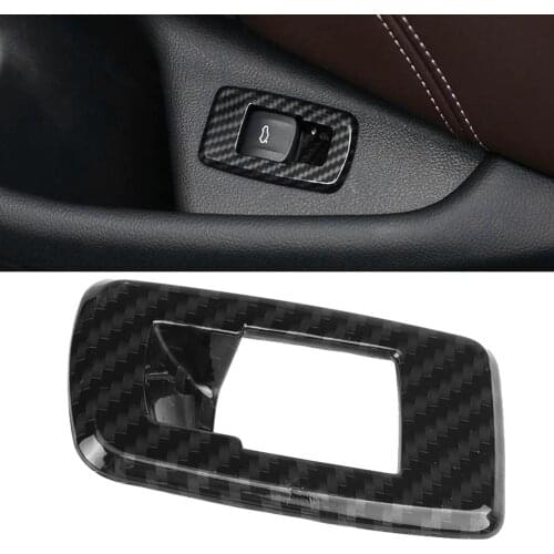 Carbon Fiber Style Car Interior Tail Door Switch Frame Cover Trim for BMW 5 Series G30 2017-2018 Car Accessories