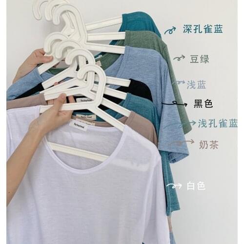 Su Anjia 8 color gradient is very beautiful summer Joker loose solid color variegated round neck short sleeve T-shirt woman