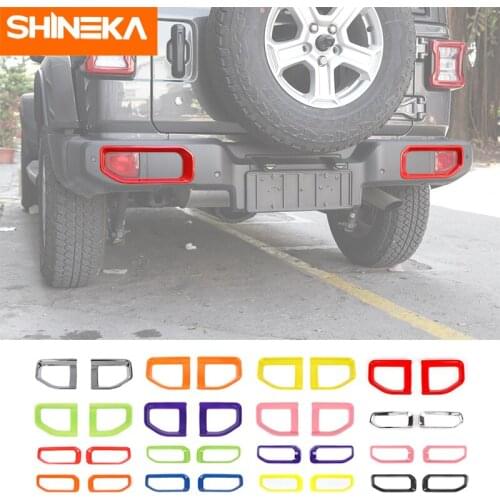 SHINEKA Exterior Accessories For Jeep Wrangler JL Car Rear Bumper Fog Light Lamp Decor Cover For Jeep Wrangler JL 2018 2019 2020