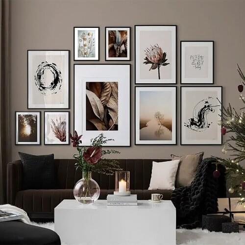 Dried Plants Flower Wall Art Ink Quote Picture Canvas Painting Autumn Landscape Nordic Posters And Prints For Living Room Decor