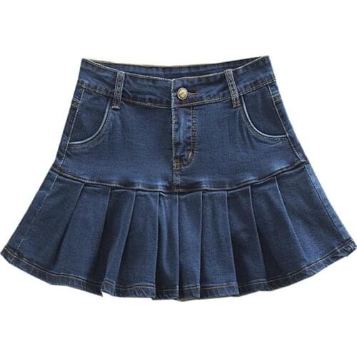 Plus Size Skirts for Women 4xl 5xl 6xl Summer Fashion Patchwork Ruffles High Waist Shorts Skirt Woman Casual Pleated Denim Skirt