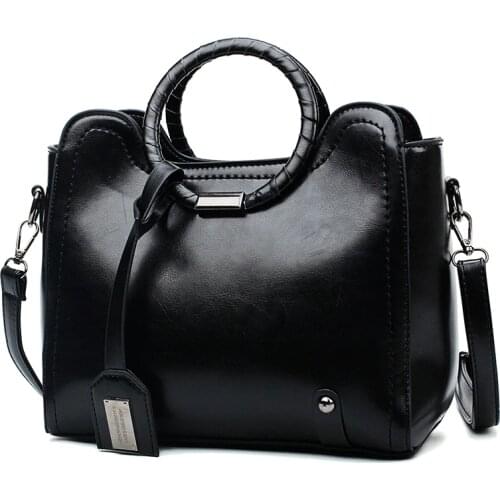 Women Bucket Bag Female Shoulder Bags Large Size Vintage Soft Patchwork Leather Lady Cross Body Handbag for Women Hobos C1413