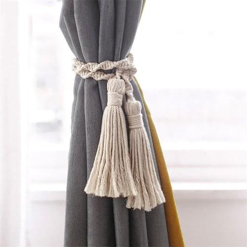 2pcs/lot Curtain Decoration Rope Ornament Hand-woven Cooton Rope Decorative Rope To Bind Curtains Pendant Home Decor Crafts