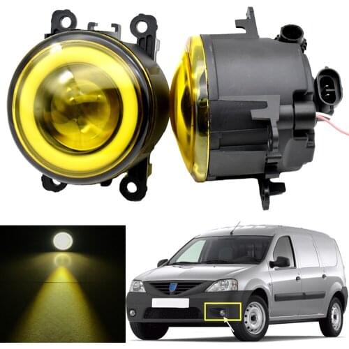 2PCS LED Fog Light with Angel Eye DRL Daytime Running Lamp For Dacia Logan Pickup US 2008-2015 For Renault Talisman 2016-2018