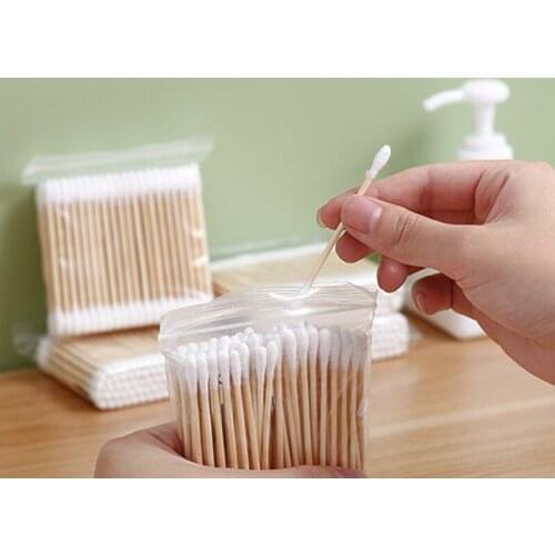 200/100pcs Double Head Cotton Swab Women Makeup Cotton Buds Tip For Wood Sticks Nose Ears Cleaning Health Care Tools