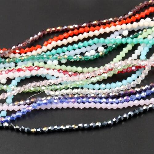 200pcs 4mm Shiny Austria Crystal Glass Beads Geometry Jades Loose Spacer Beads for Jewelry Making Diy Craft Bracelet Necklace