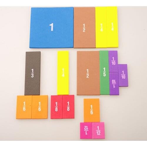 22pcs/Set Rainbow Fraction Tiles Math Kids Toys Learn for Elementary School