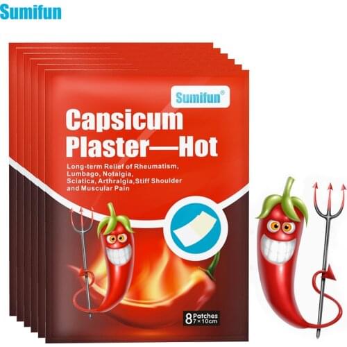 Sumifun 8/24Pcs Hot Pepper Capsicum Plaster Pain Relief Sticker Back Neck Shoulder Chinese Herbal Medical Joint Arthritis Patch