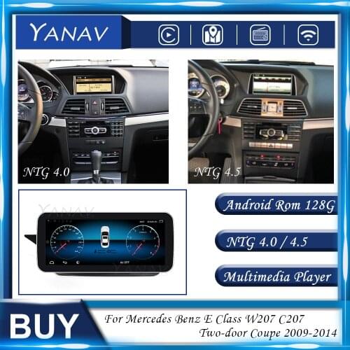 Car Radio For Mercedes Benz E Class W207 C207 A207 Two-door Coupe 2009-2014 GPS Navigation Stereo Receive Multimedia MP3 Player