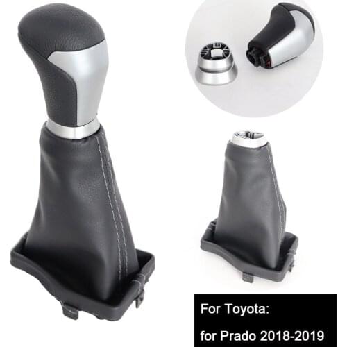 Car Shift Gear Knob Lever Gaitor Boot Cover for Toyota Land Cruiser Prado LC150 LC152 2018 2019 PU Leather Shifter Accessories