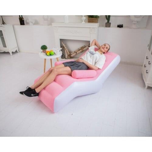Household inflatable leisure sofa outdoor convenient flocking sofa chair office lunch break bed recliner studio recliner
