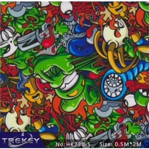 0.5M*2M Graffiti Water Transfer Printing Film HK730S,Hydrographic film,Pva Water Soluble Film Hidrografik
