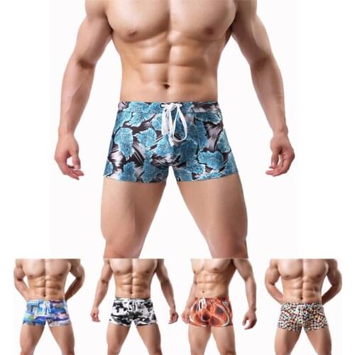 Hot Sexy Summer Swimwear Men Drawstring Swimsuit Boys Briefs Beach Swim Suits Boxer Shorts Swim Trunks Swimming Surf Short Pants